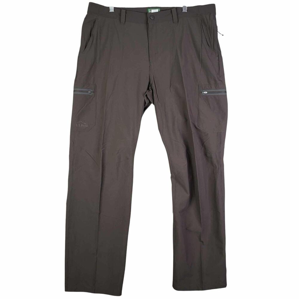LL Bean Cargo Pants Men's Size 40x34 Dark Gray Straight Leg Nylon Flat Front